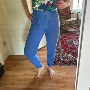 notPerfect Pleated Linen Pants in Cornflower